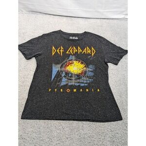 Def Leppard Pyromania Textured Speckled Very Dark Gray 2018 T-Shirt Size‎ Medium
